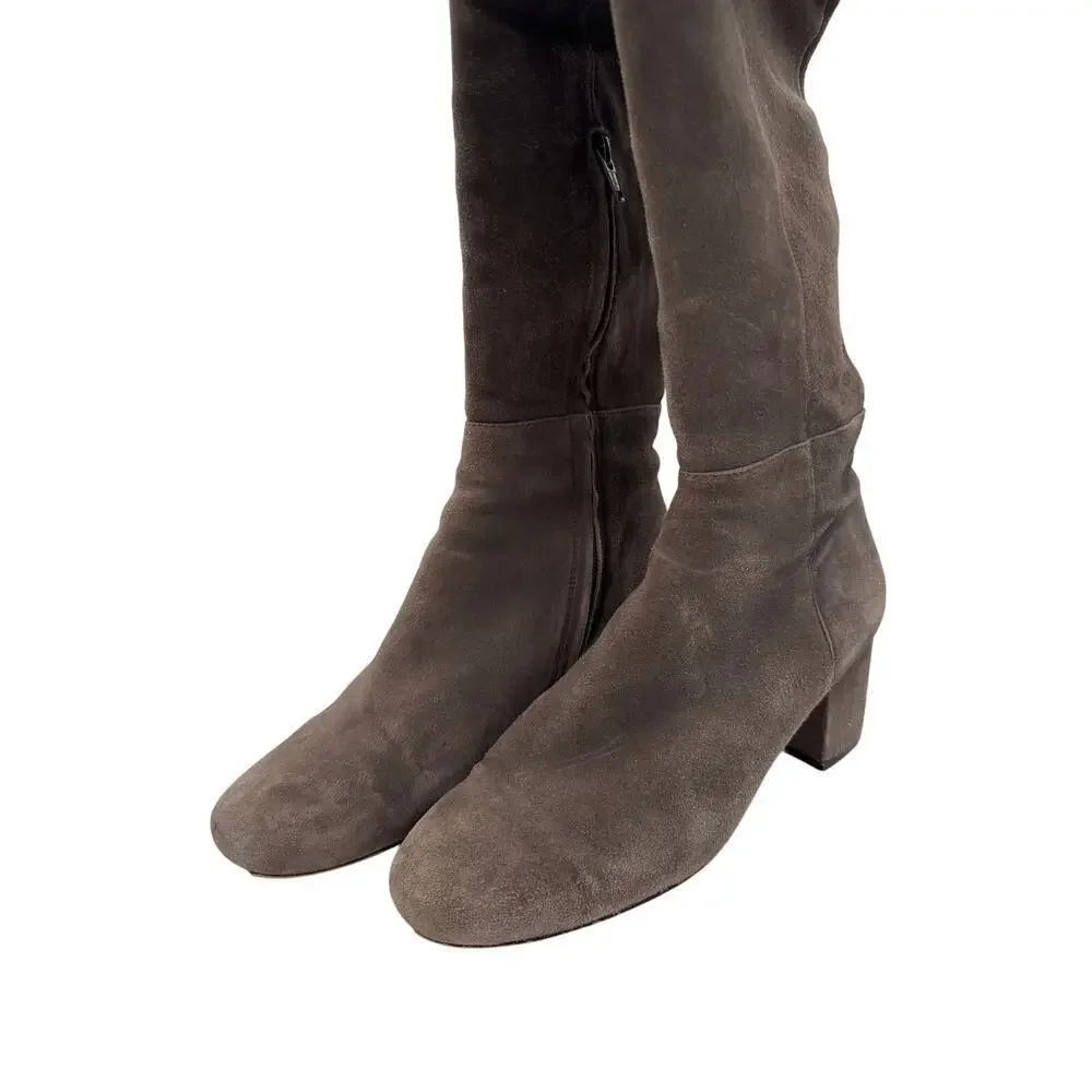 Halogen Women’s Gray Felt Knee High Boots Size 7.5 – Stylish Winter Tall Shoes